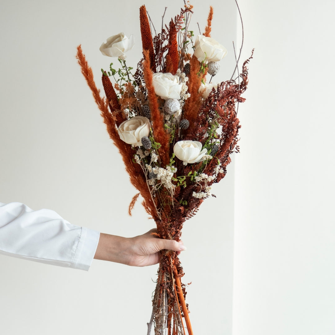 Handmade White Wildwood Dried Flower Bunch