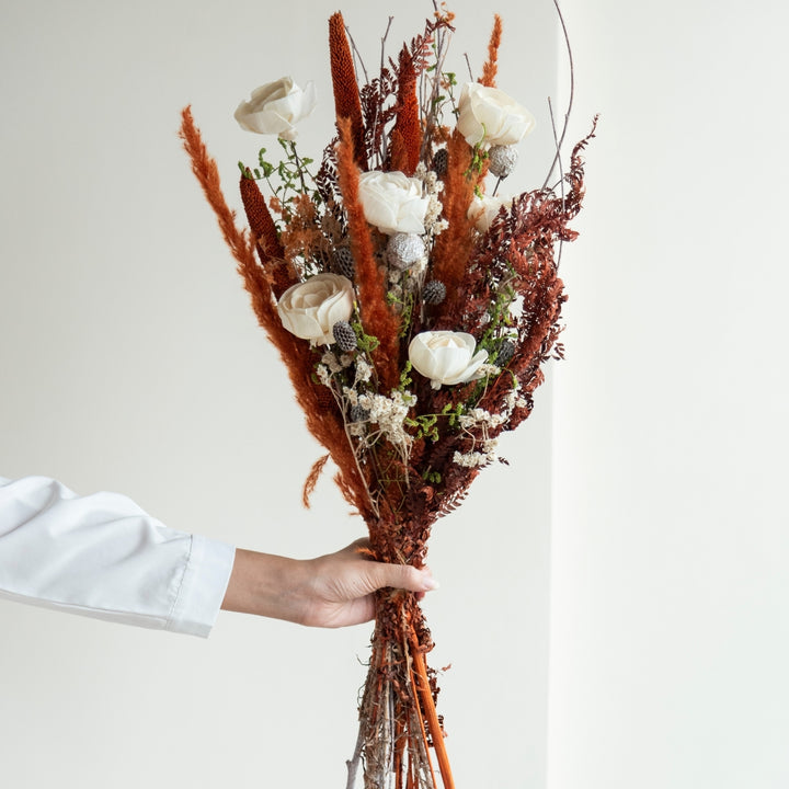Handmade White Wildwood Dried Flower Bunch