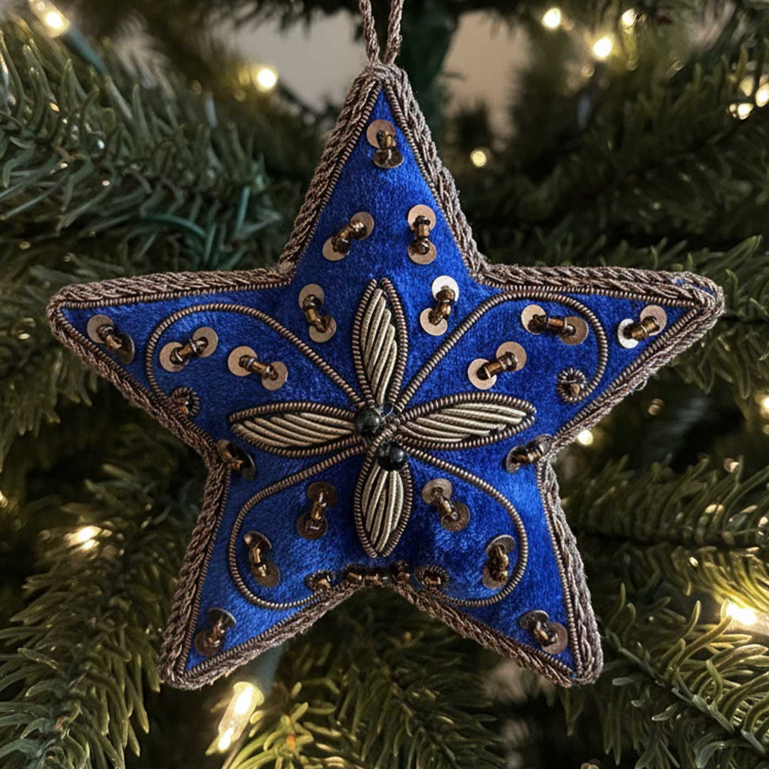 Blue Star Cotton Premium Zardozi Ornament