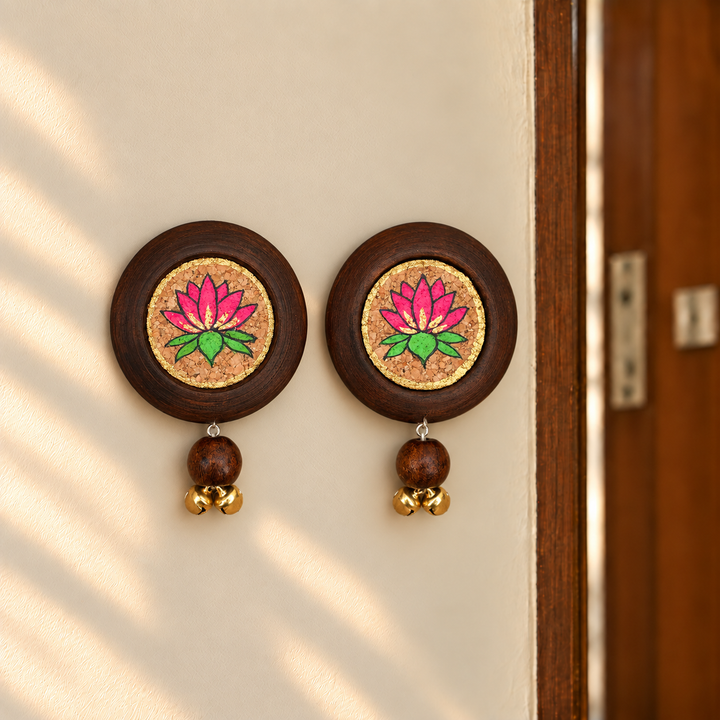 Handmade Pichwai Lotus Diwali Stick On Hanging | Set of 2