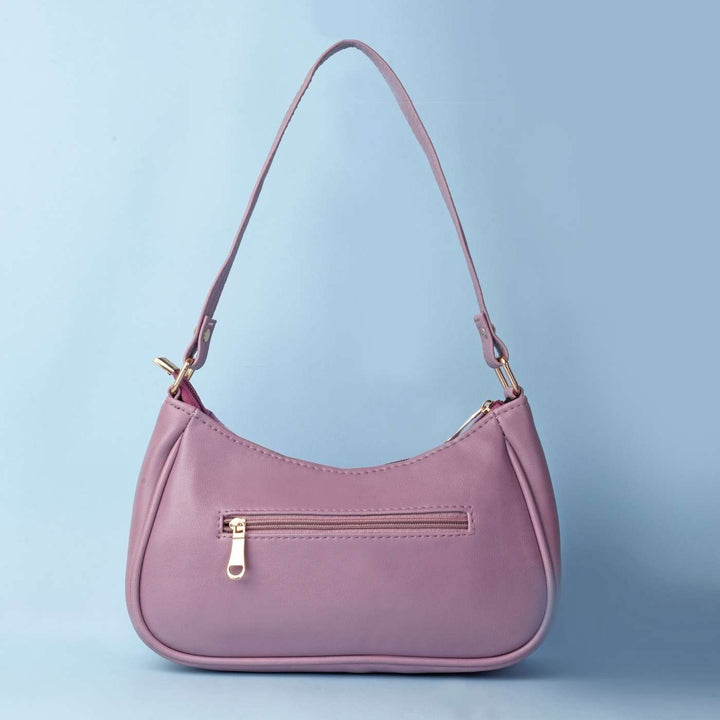 Lilac Leaves Vegan Leather Baguette Bag