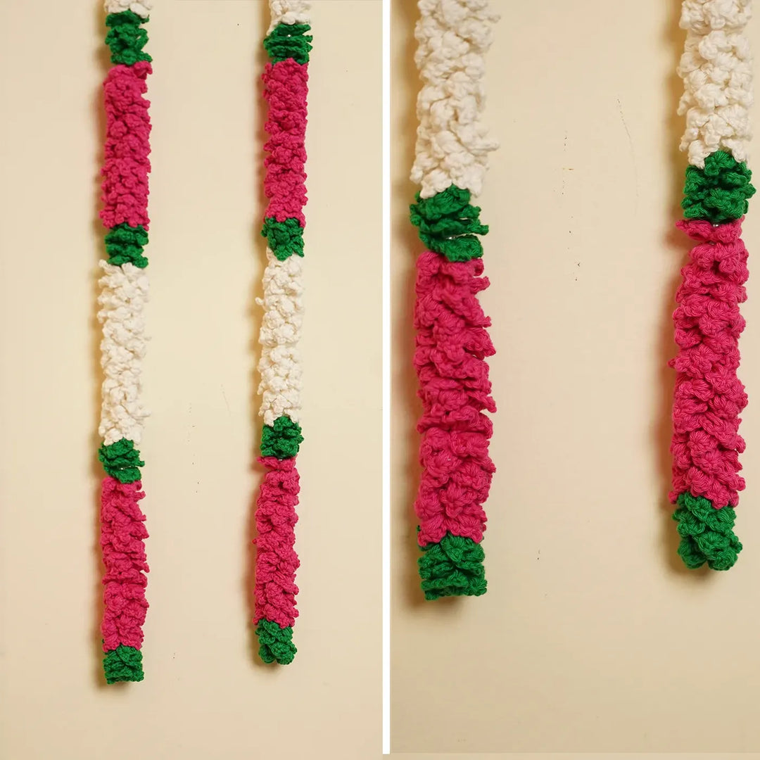 Handmade Decorative Jasmine Crochet Hanging | Set Of 2