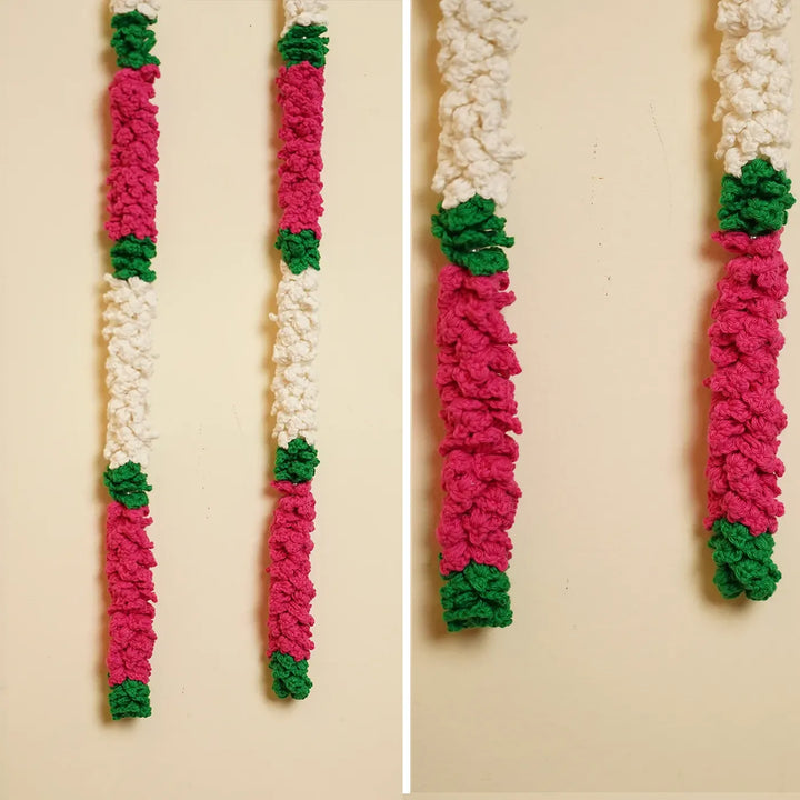 Handmade Decorative Jasmine Crochet Hanging | Set Of 2