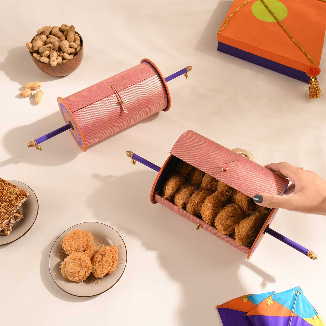 Handmade Charkhi Shape Paper Gift Box