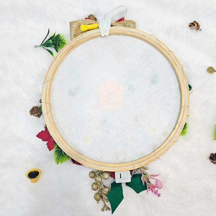 Floral Felt LED Wreath For Christmas Decoration