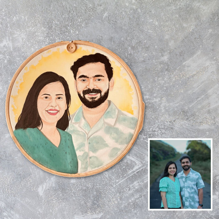 Photo Caricature Round Hoop Frame