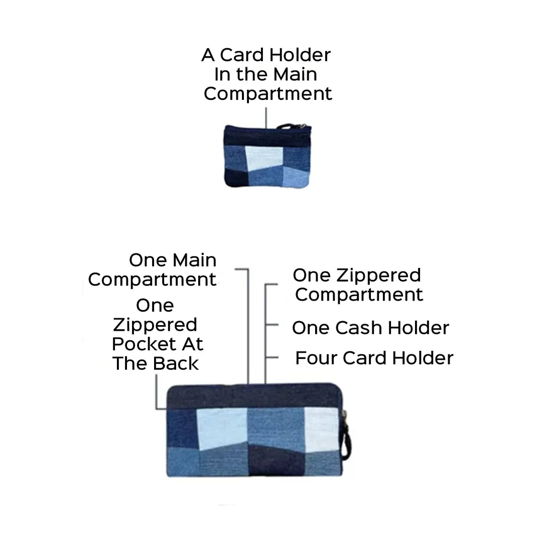 Upcycled Patched Eco-Friendly Wallet With Coin Pouch