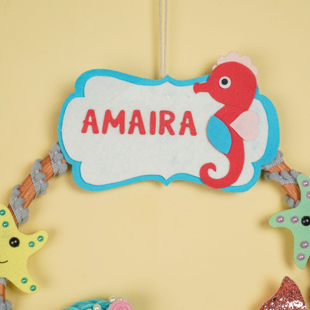Handcrafted Personalized Mermaid Themed Hair Clip Organizer for Kids