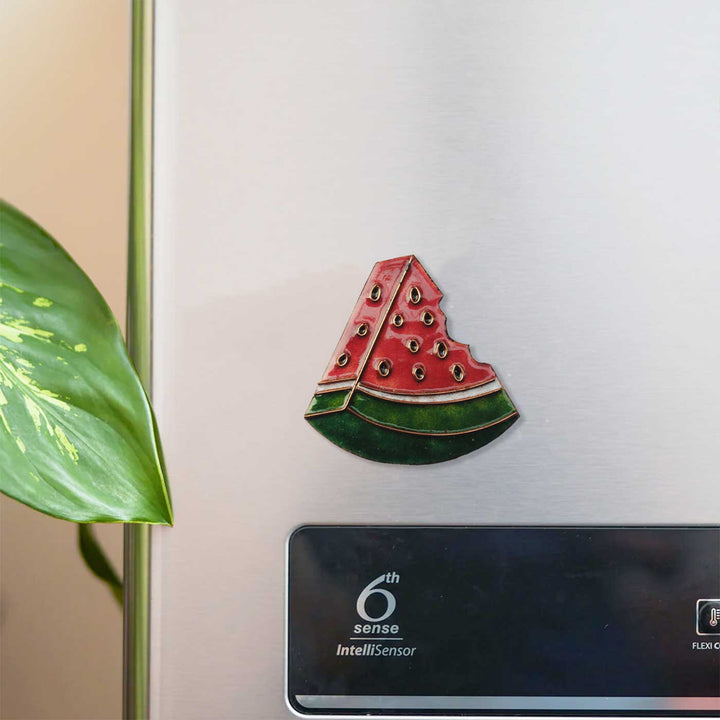 Handmade Watermelon Copper Enamel Fridge Magnet