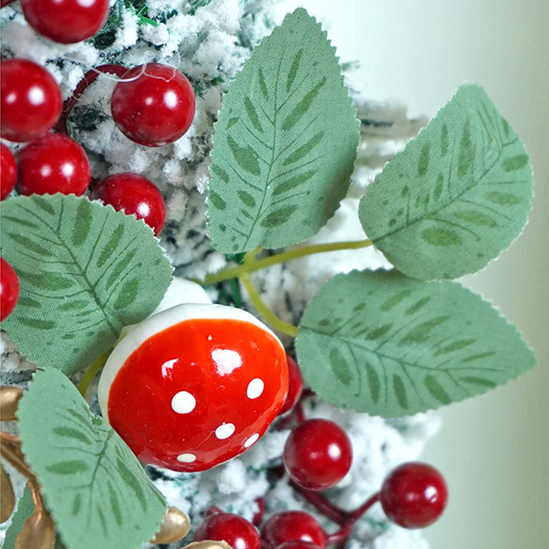 Snowman Berries & Jute Accents Wreath For Christmas Wall Decoration