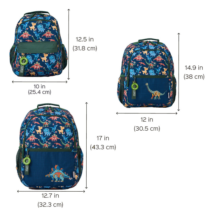 Dino Theme Water-Resistant Kids Everyday Backpack