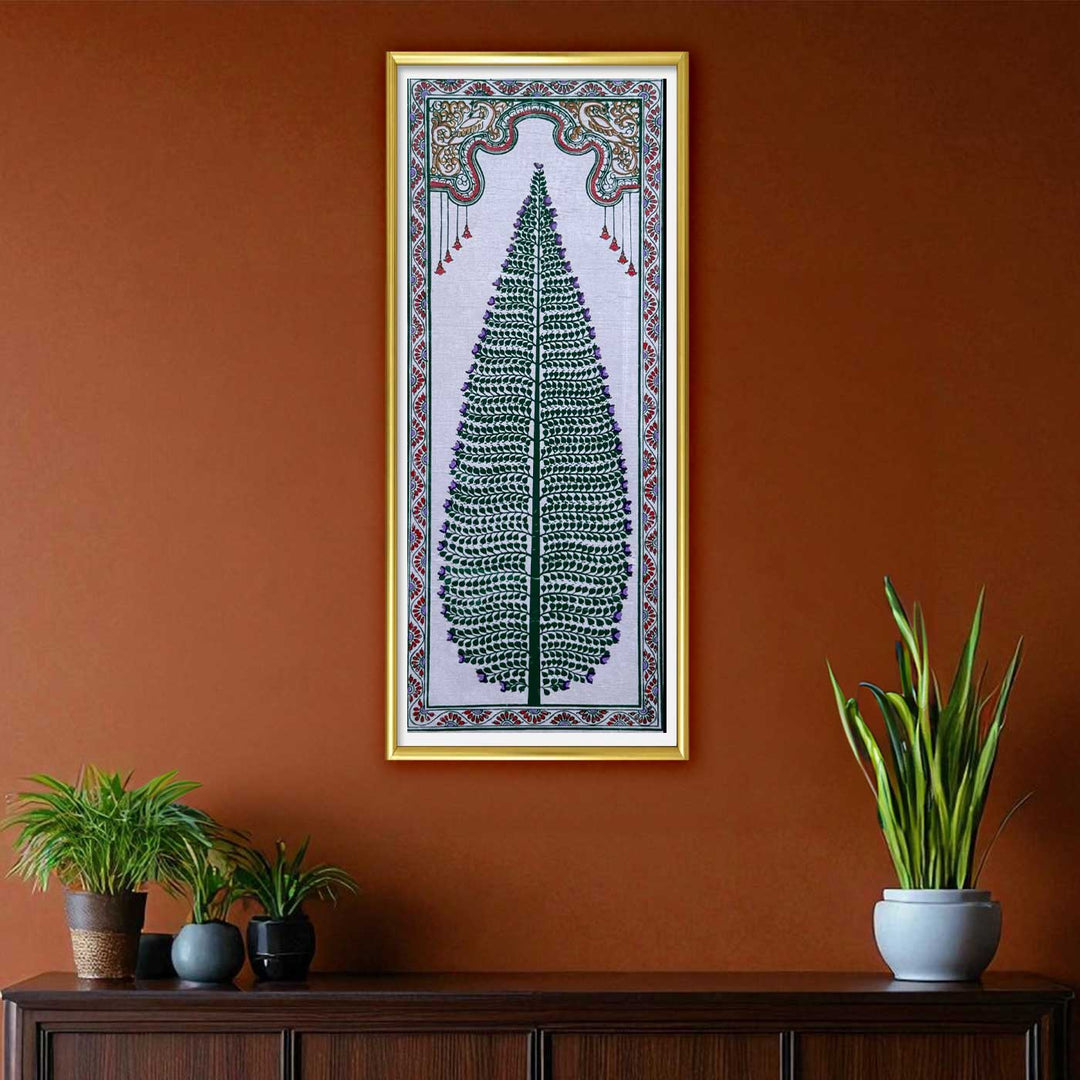 16 X 6 Inch | Handmade Tussar Silk Tree Of Life Painting
