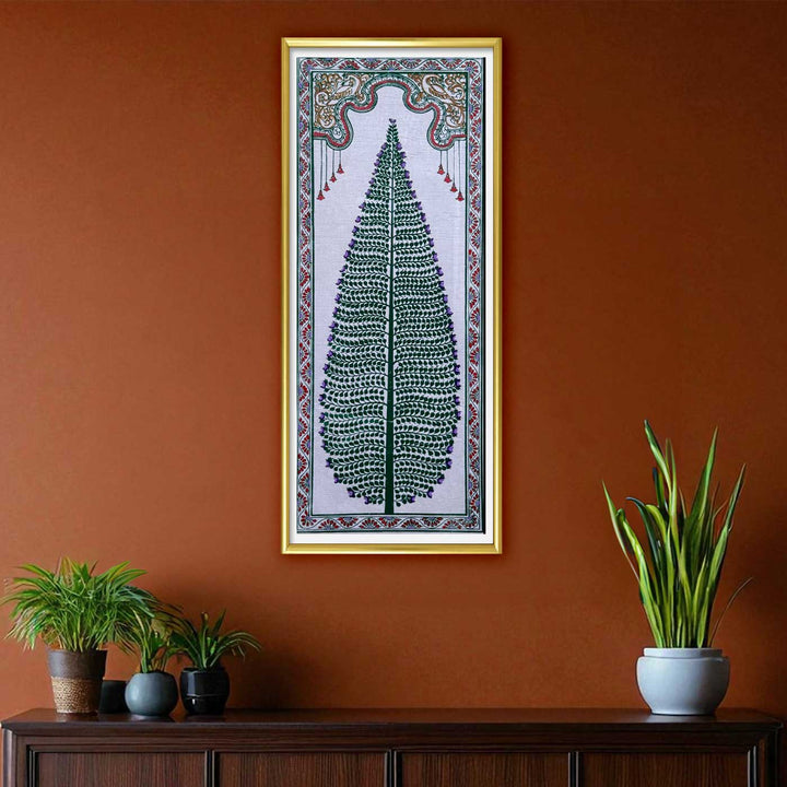 16 X 6 Inch | Handmade Tussar Silk Tree Of Life Painting