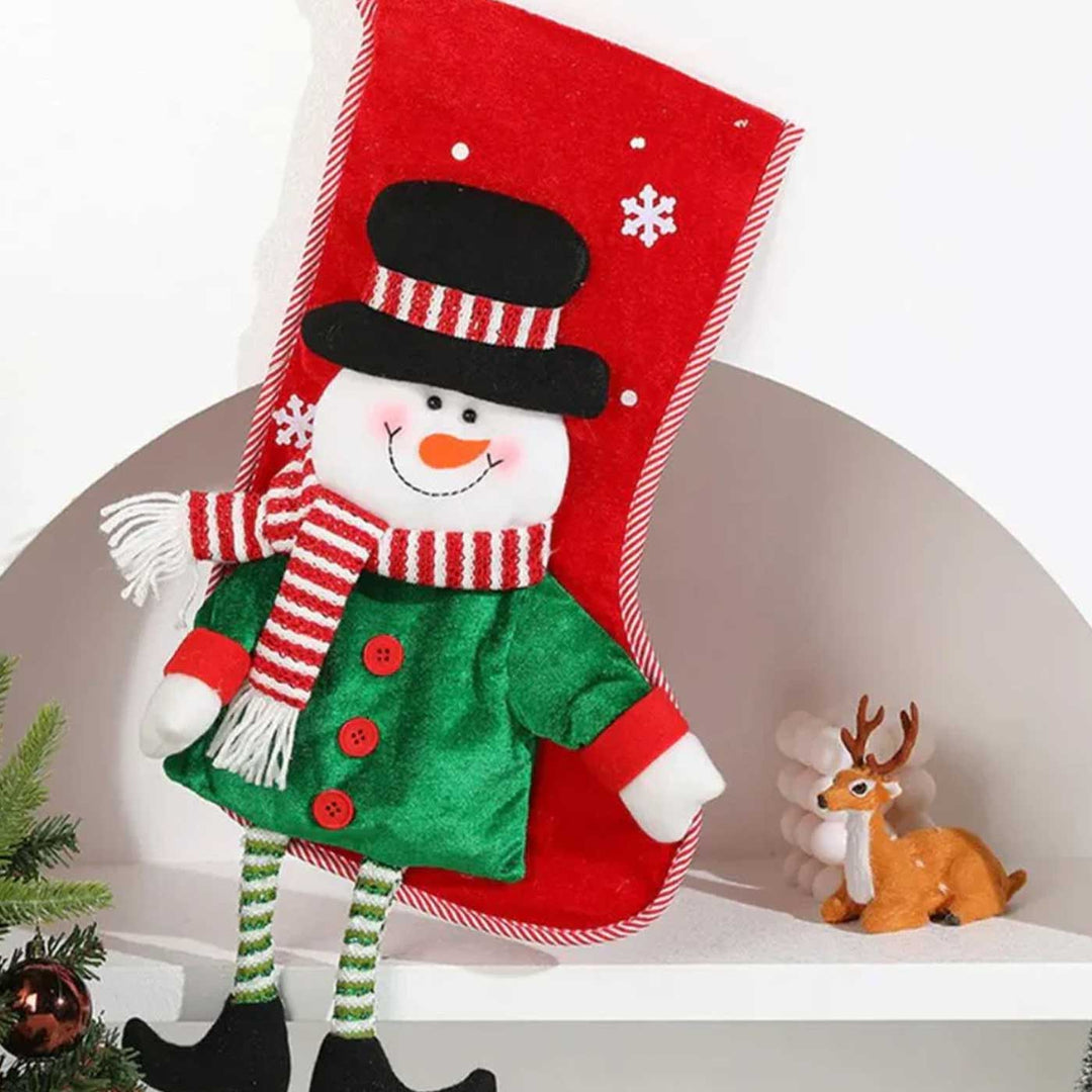Personalized Dangling Legs Velvet Stockings For Christmas Decoration