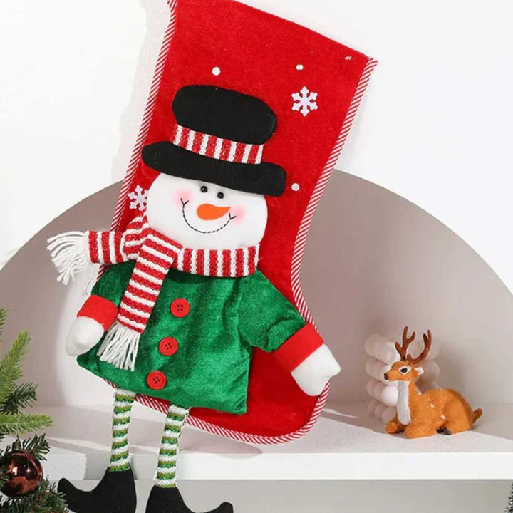Personalized Dangling Legs Velvet Stockings For Christmas Decoration