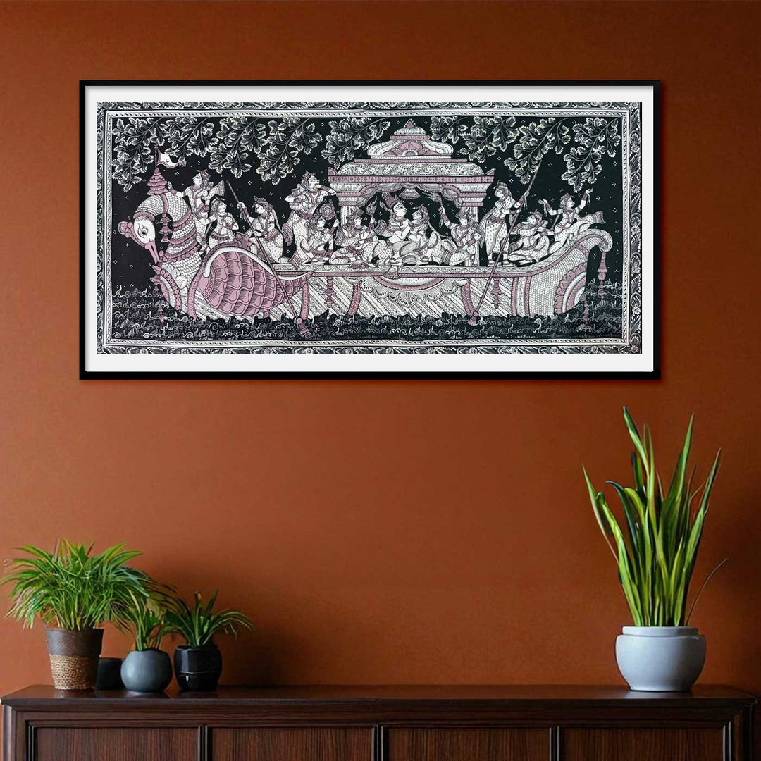 18 X 40 Inch | Handmade Canvas Naukavihaar Painting