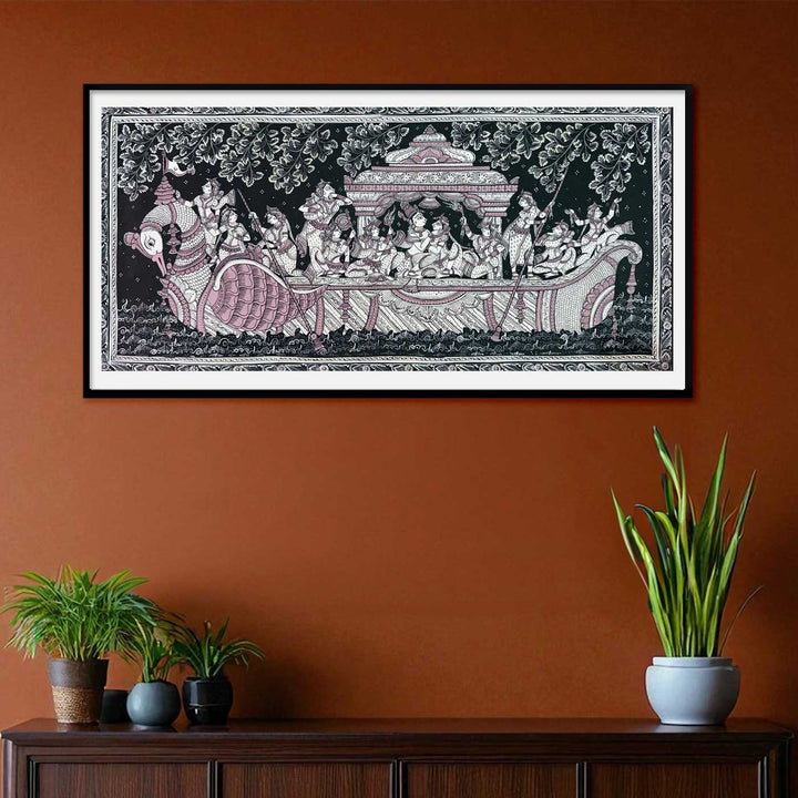 18 X 40 Inch | Handmade Canvas Naukavihaar Painting