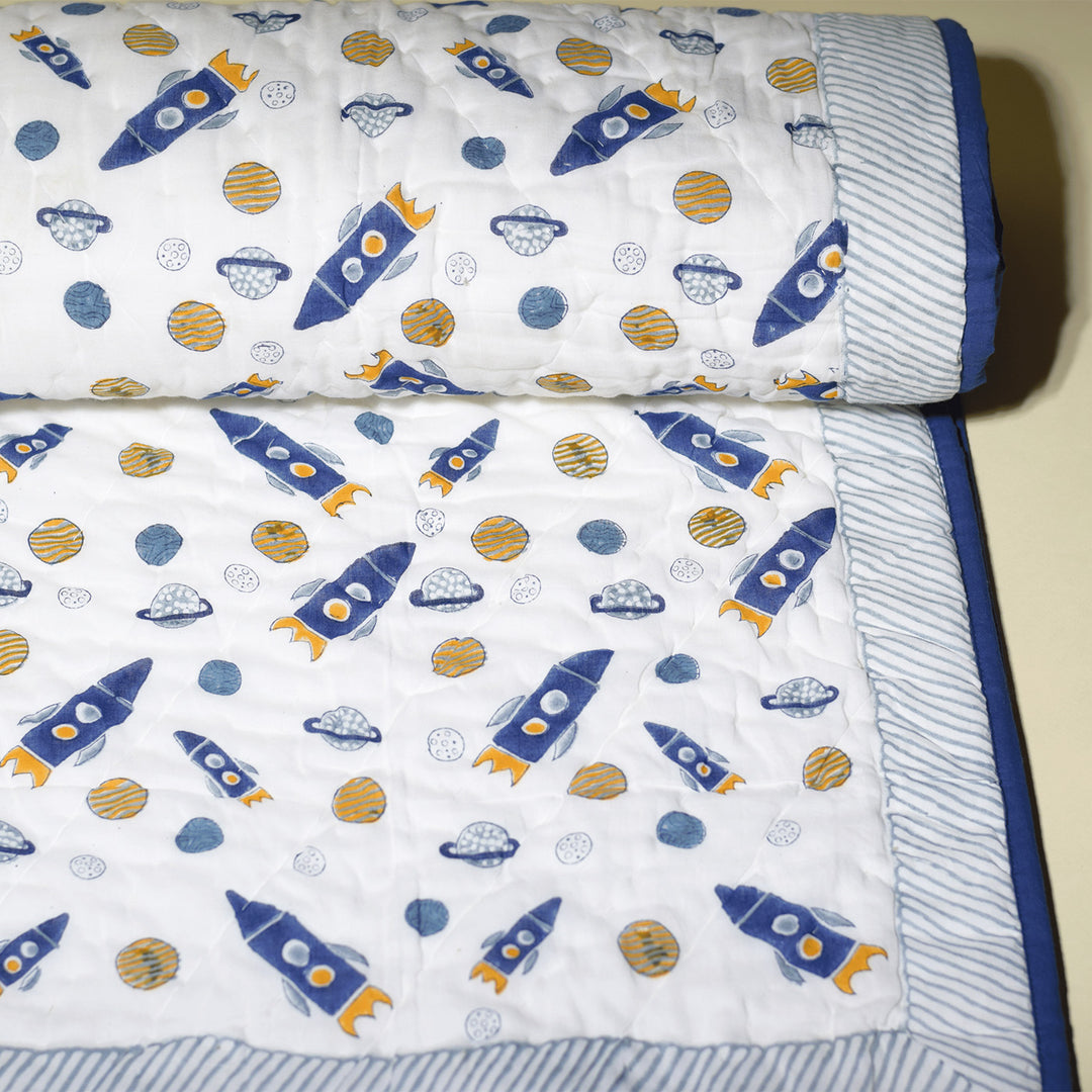 Hand Block Printed Starlight Snooze Quilt/Comforter