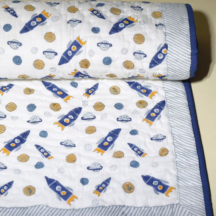 Hand Block Printed Starlight Snooze Quilt/Comforter