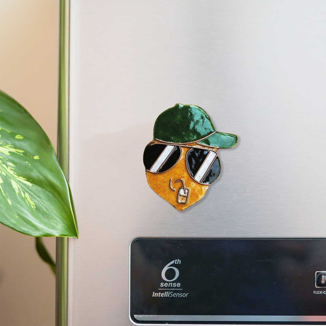 Handmade Cool Guy Copper Enamel Fridge Magnet