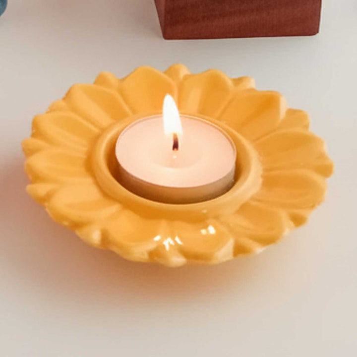 Handmade Serenity Bloom Ceramic Tealight Holder