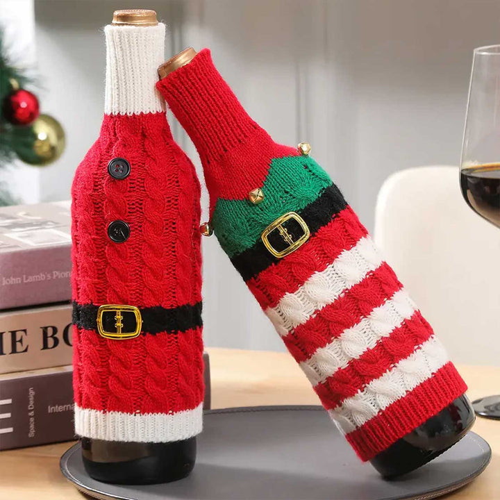 Handmade Cute Knitted Christmas Bottle Covers | Xmas Gifting Ideas | Set Of 4