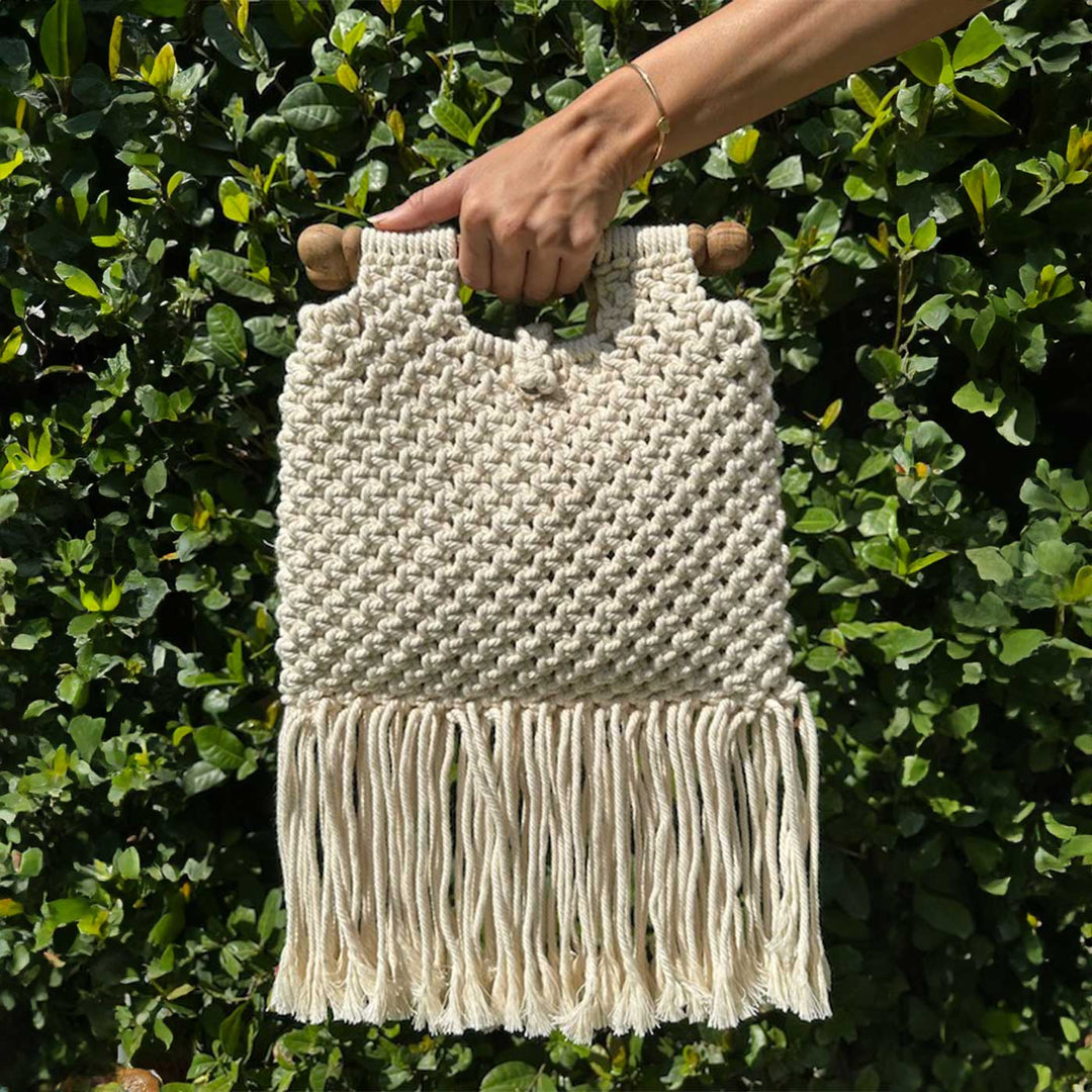 Handmade Macrame Boho Tote Bag