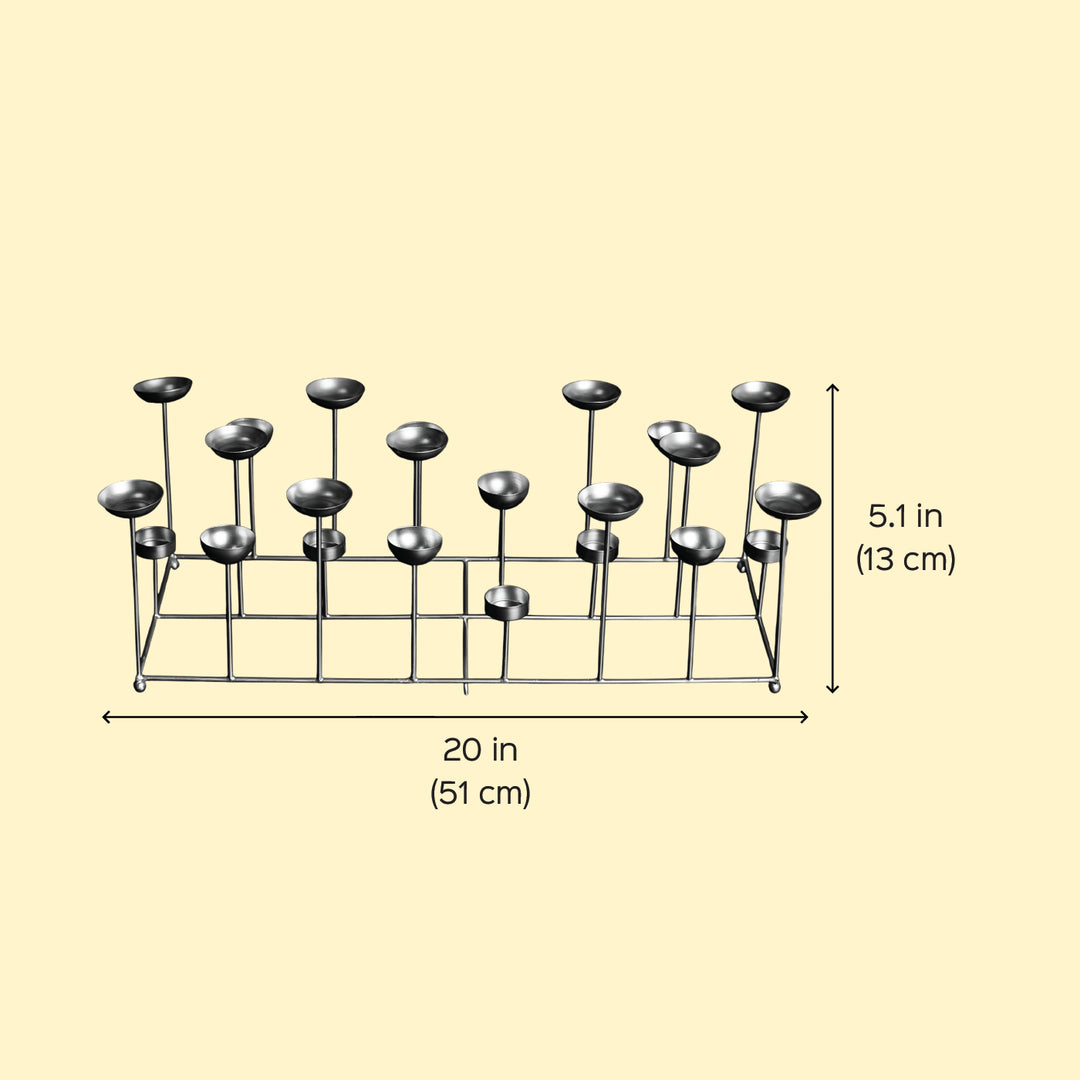 20 Inch | Decorative 3 Row Metal Tealight Holder