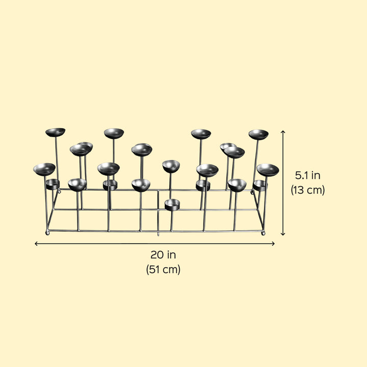 20 Inch | Decorative 3 Row Metal Tealight Holder