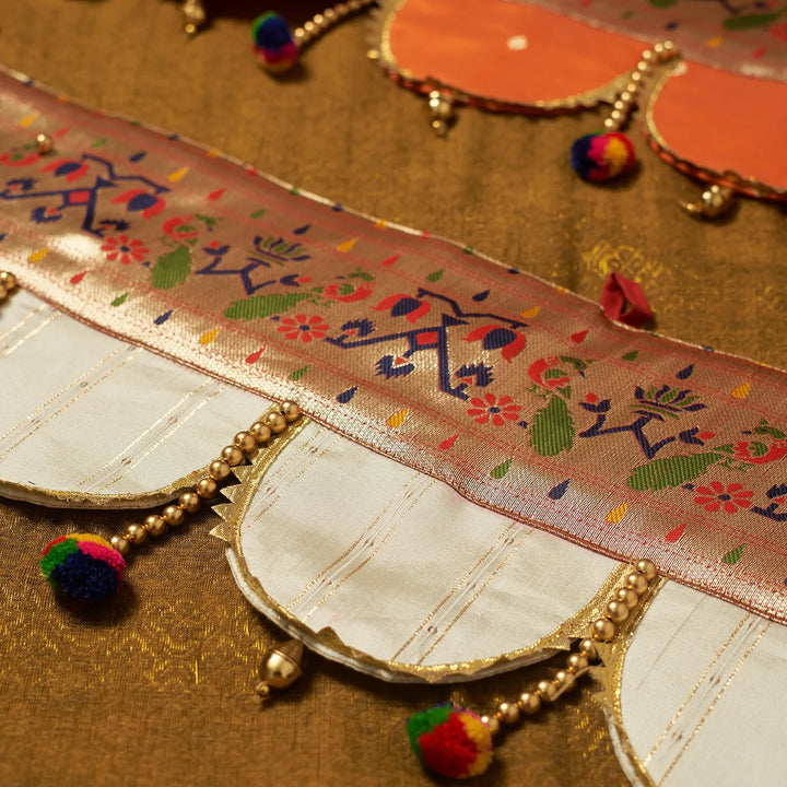 36 Inch | Paithani Handmade Beaded Decorative Silk Toran