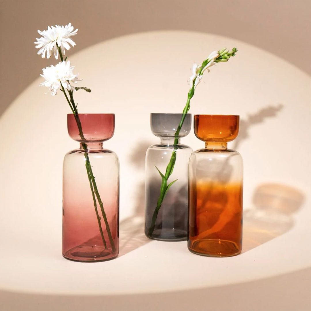 Handmade Grey Grande Tinted Glass Vase | 11.8 inch