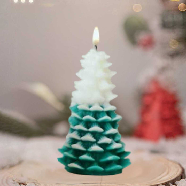 Handmade Curve Tree Soy Wax Candle For Christmas Decoration