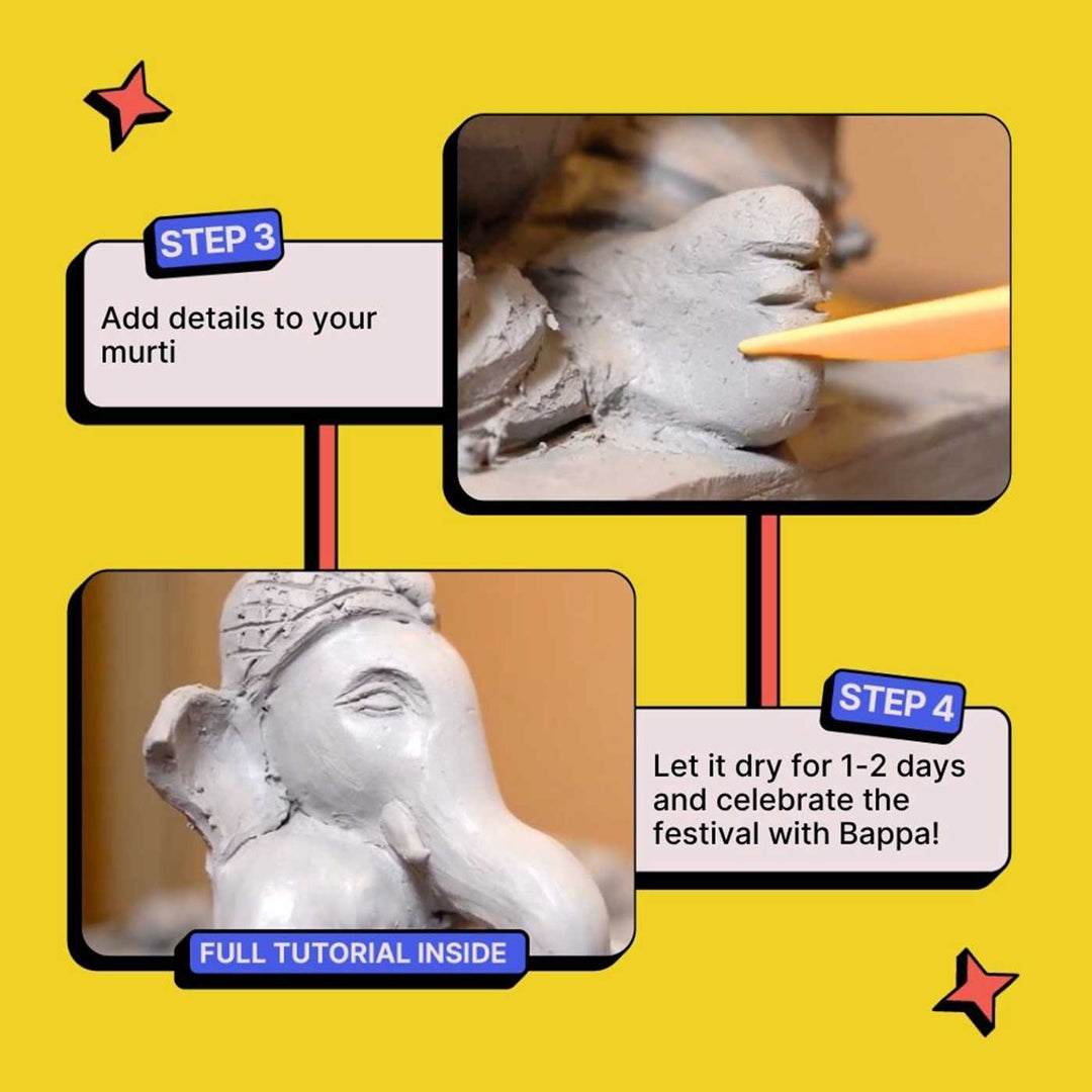 Eco-friendly Shadu Mati Ganpati Clay DIY Kit for Ganesh Chaturthi
