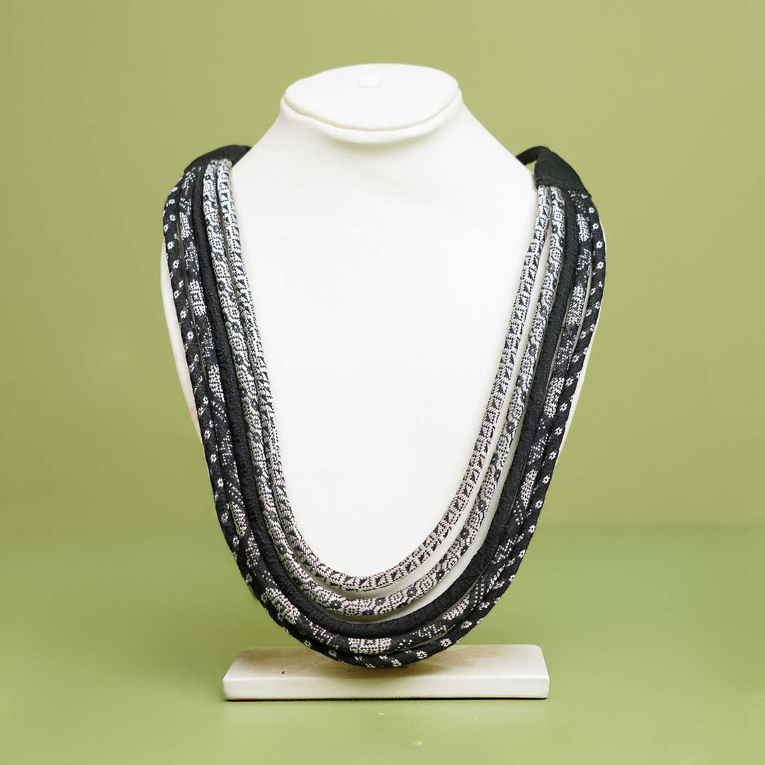 Handmade Pournima Panchadhanush Khunn Fabric Cotton Necklace