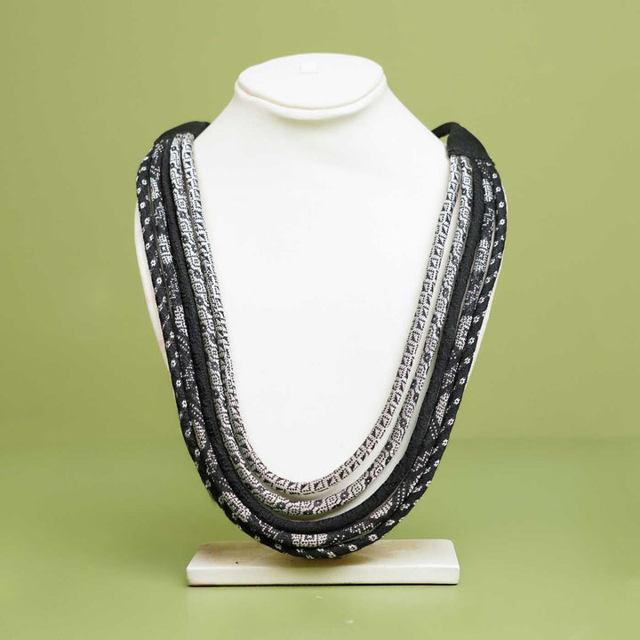 Handmade Pournima Panchadhanush Khunn Fabric Cotton Necklace