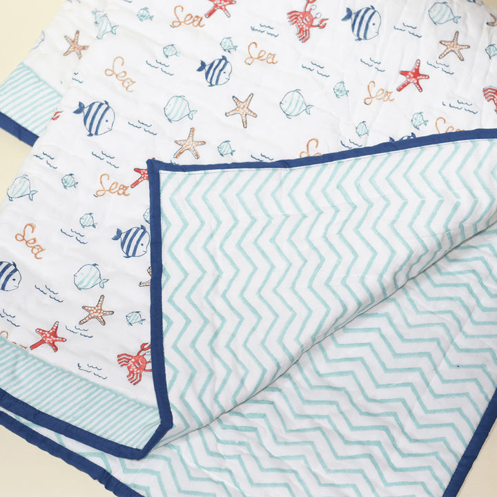 Hand Block Printed Drift and Dream Quilt/Comforter