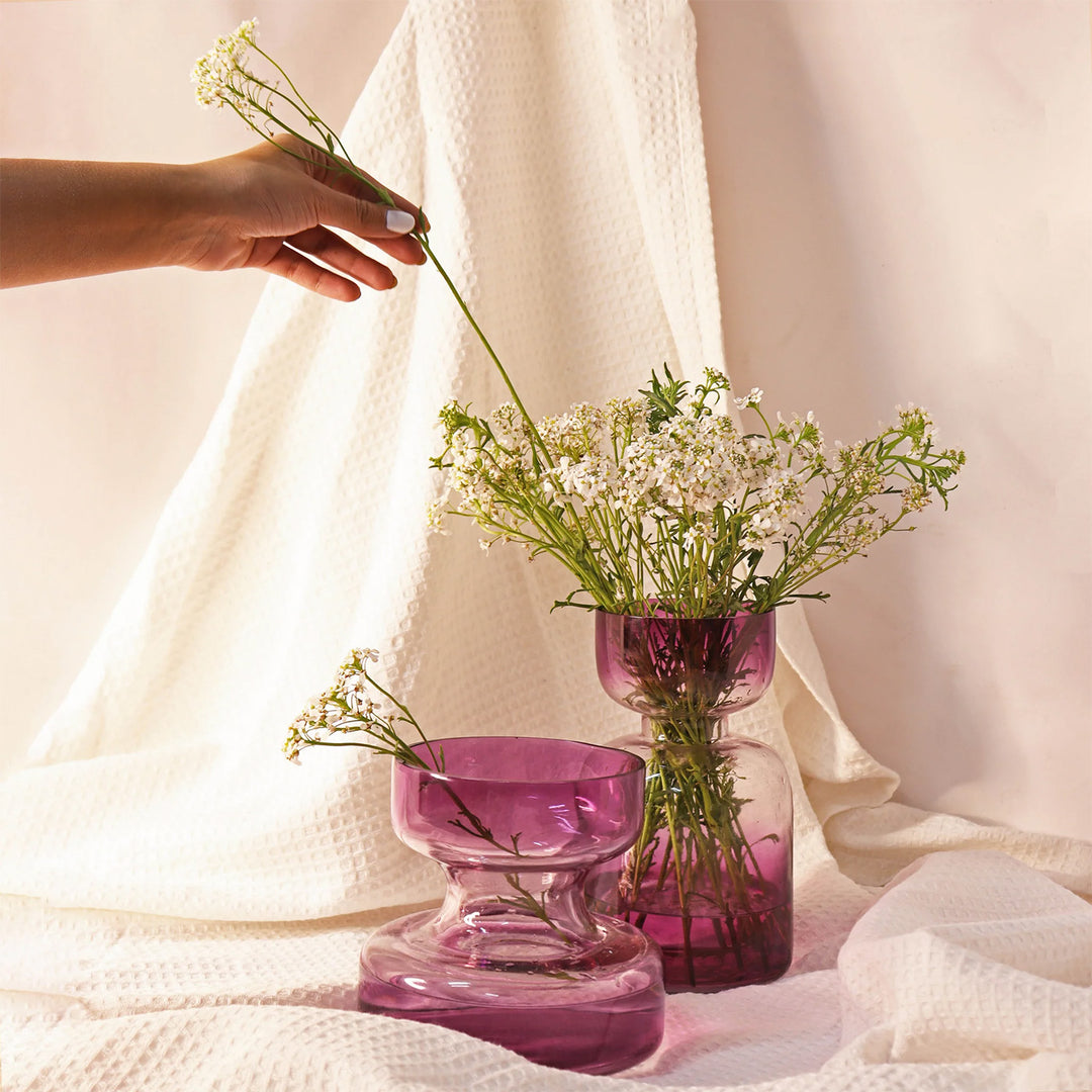 Handmade Ombre Lilac Glass Vase