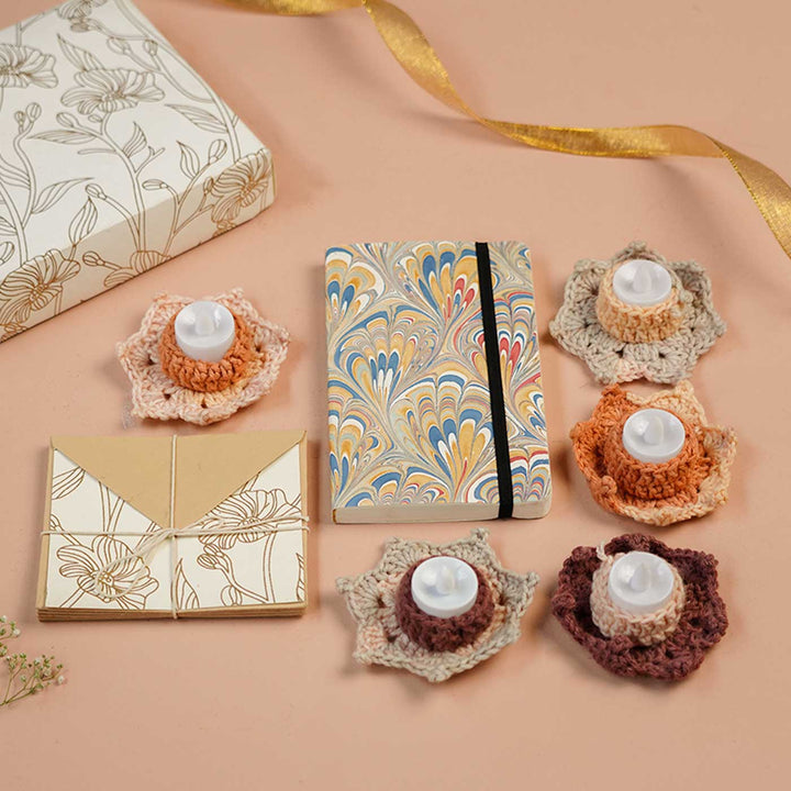 Handmade Brown Golden Tealight Holder Gift Hamper | Set Of 11