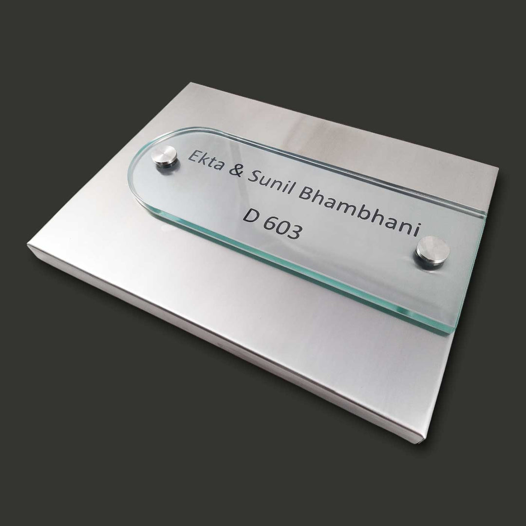 Personalized Engraved Minimalist Stainless Steel Name Plate