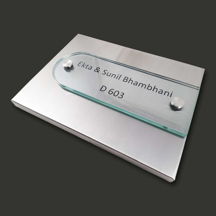 Personalized Engraved Minimalist Stainless Steel Name Plate