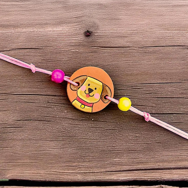 Hand-Painted Animal Theme Terracotta Rakhi For Pets