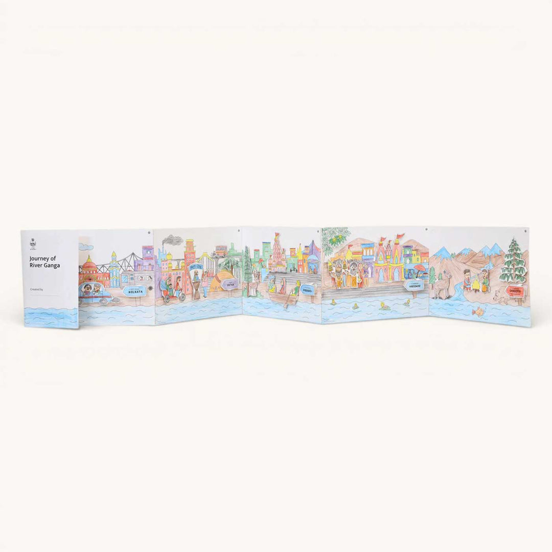 Ganga Rivers of India DIY Kit | 11 Coloring Templates, 1 Map Of India And Instruction Sheet