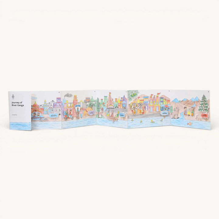 Ganga Rivers of India DIY Kit | 11 Coloring Templates, 1 Map Of India And Instruction Sheet