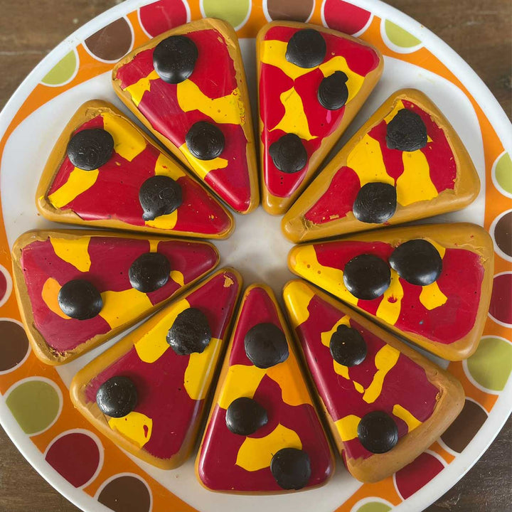 Handmade Non-Toxic Pizza Slice Crayons | Set of 2