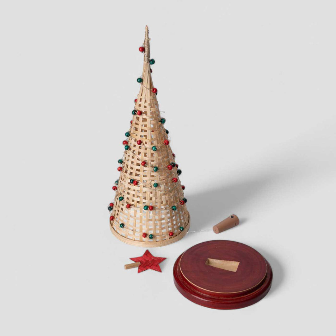 Handmade Bamboo Miniature Christmas Tree With Light