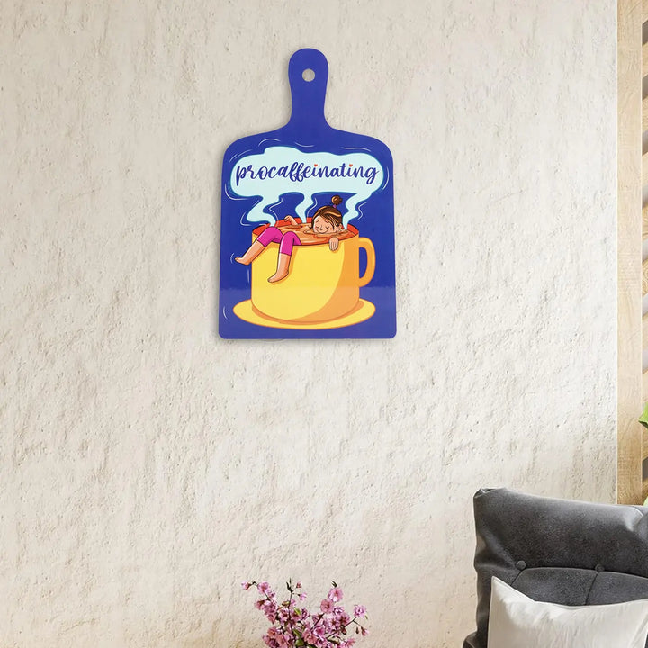 Printed Coffee Theme "Procaffeinating" MDF Wood Wall Decor