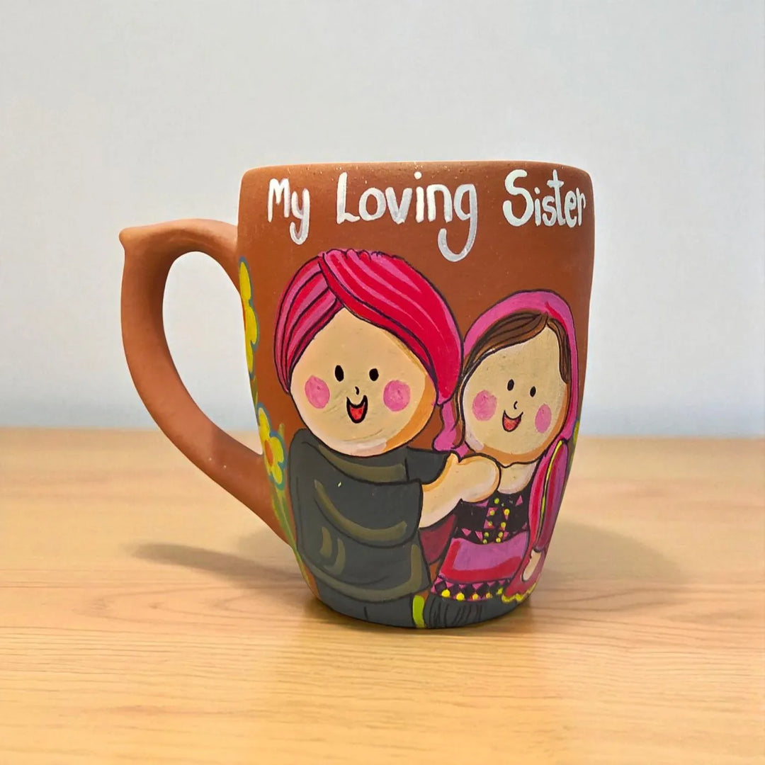 Photo Personalized Hand-Painted Terracotta Mug For Siblings