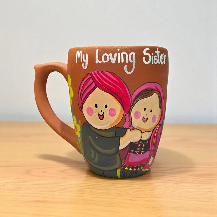 Photo Personalized Hand-Painted Terracotta Mug For Siblings
