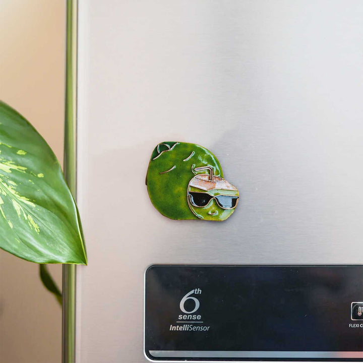 Handmade Coconut (Nareal) Copper Enamel Fridge Magnet