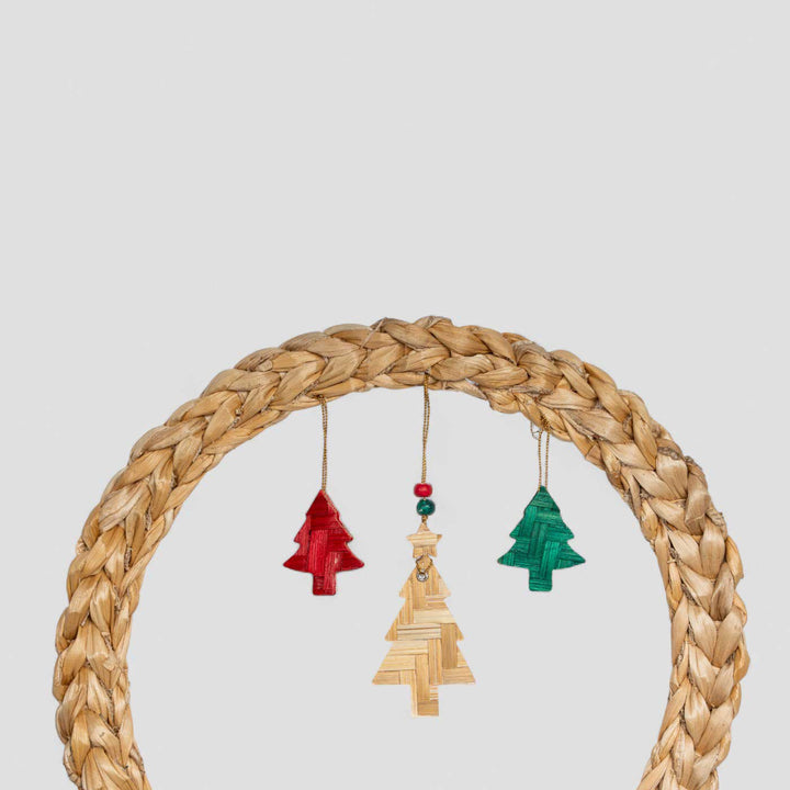 Handmade Banana Bark Tree Dangle Wreath